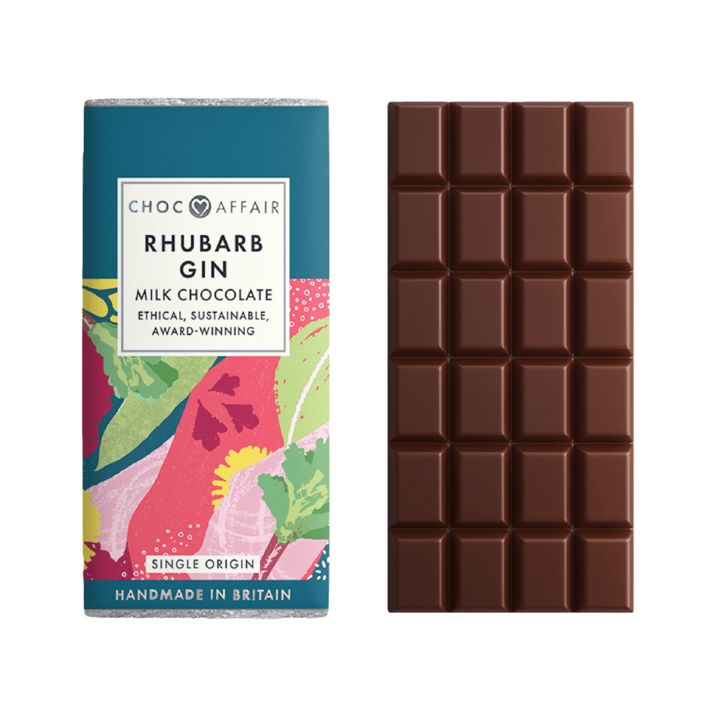 Rhubarb Gin Flavour Milk Chocolate Bar | 90g | Basecamp