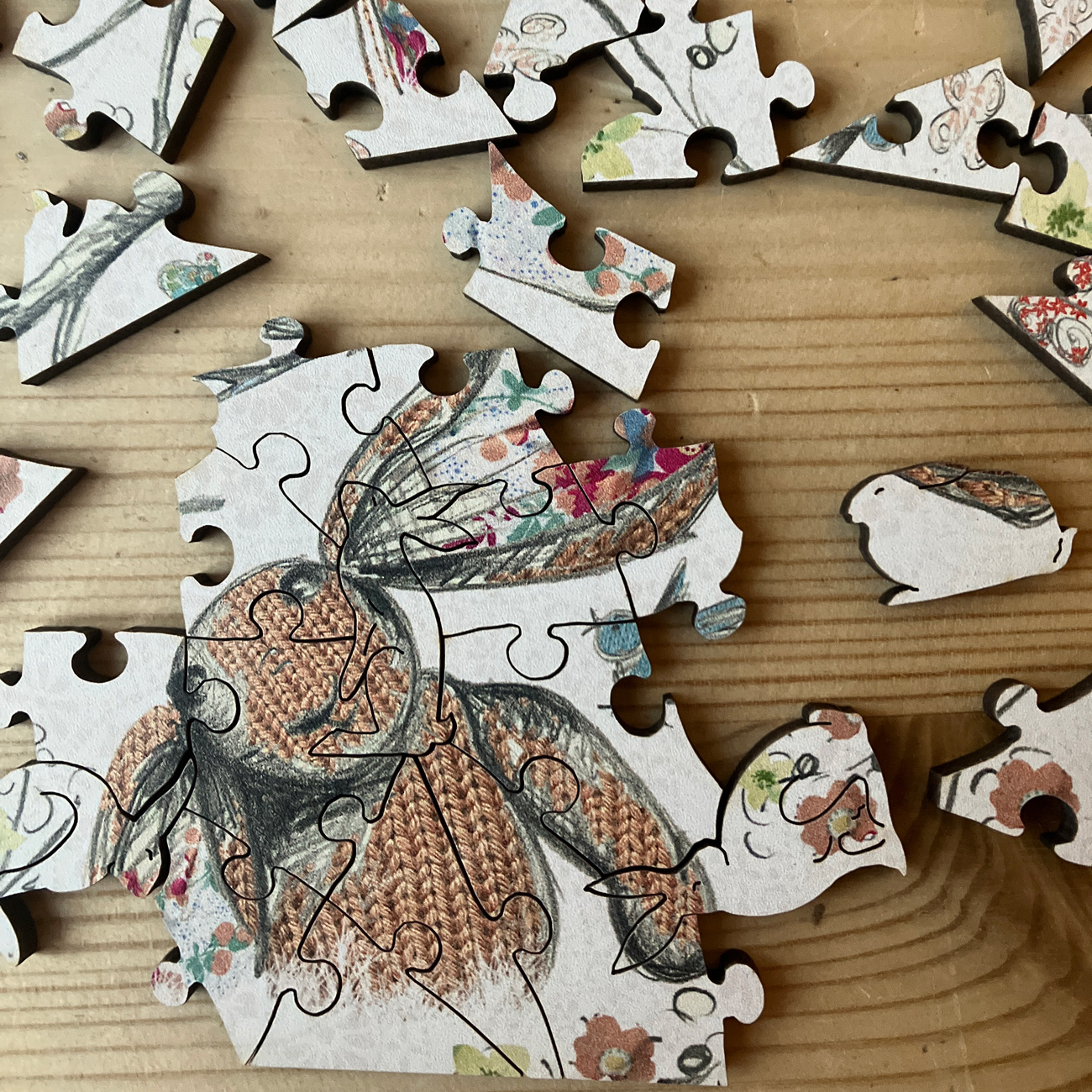 40 Piece Little Rabbit Wentworth Micro Wooden Jigsaw Puzzle | Basecamp