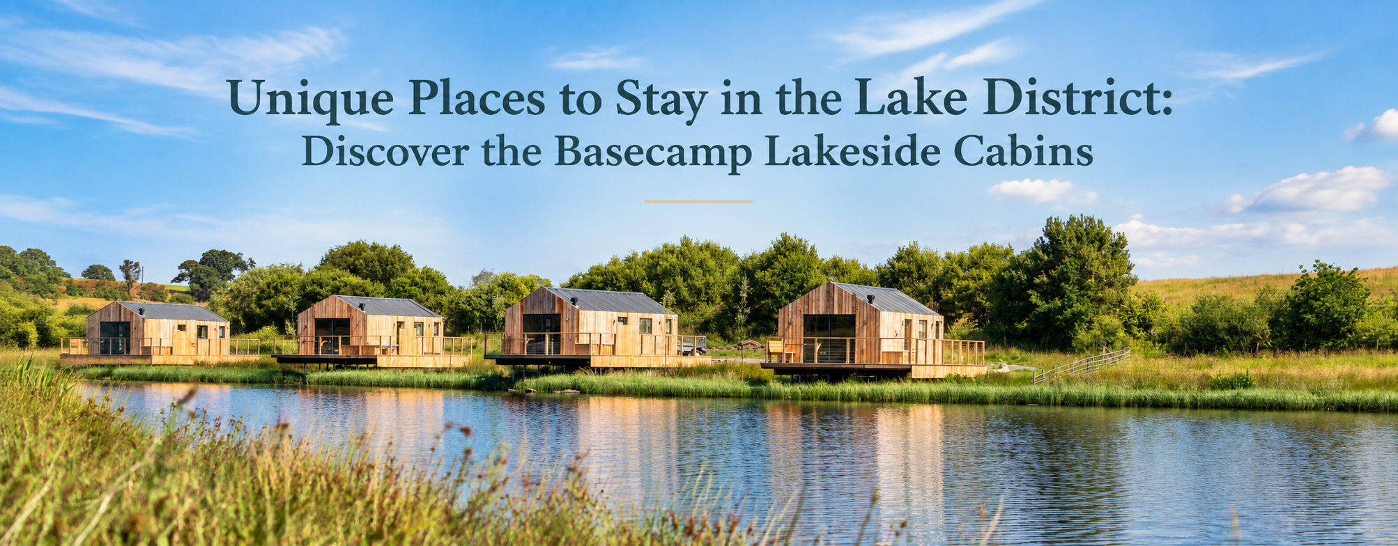 Basecamp Lakeside Cabins on a lake in the lake district