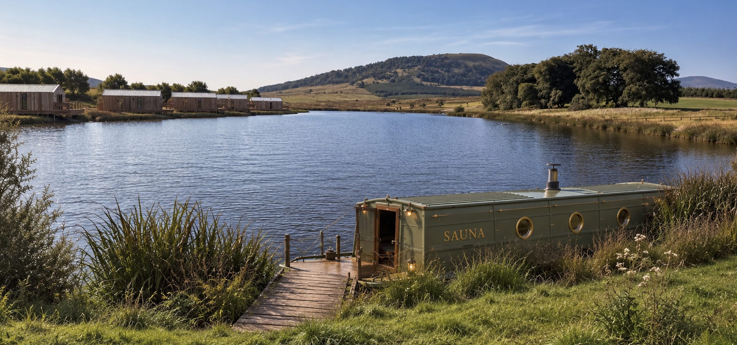 sauna boat at basecamp north lakes